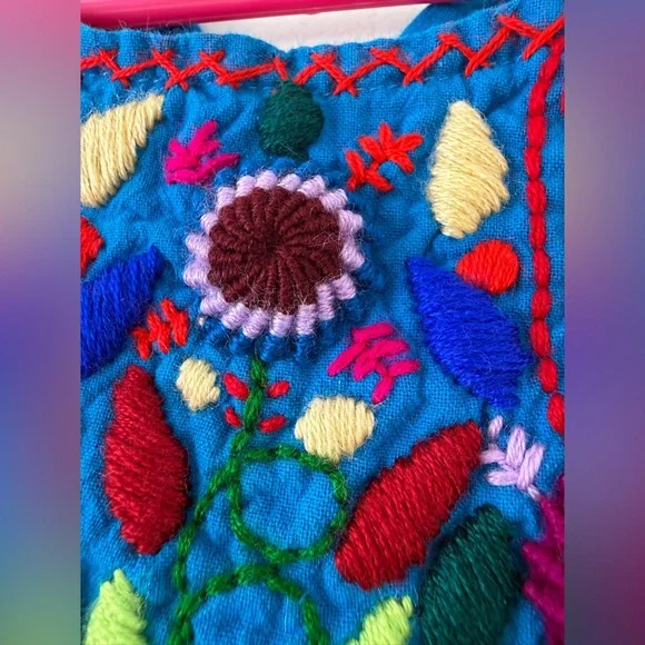 Hand-embroidered Toddler Girls Dress Authentic Guatemalan "Jardinita" Sundress - Picture 3 of 12